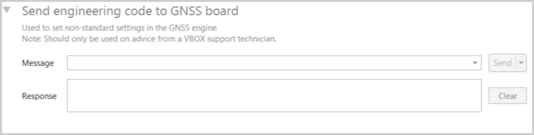 Screenshot of the Send Engineering Code to GNSS Board area.