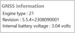 Screenshot of the GNSS information area.