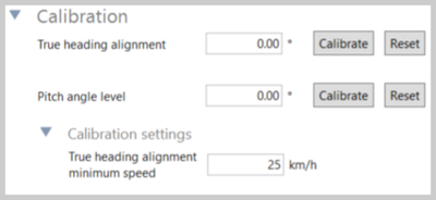 Screenshot of the Calibration options.
