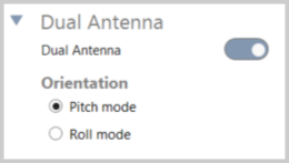 Screenshot of the Dual Antenna - Orientation options.