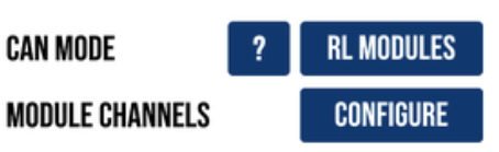 CAN Mode - RL Modules input in CAN Settings on VBOX Touch.
