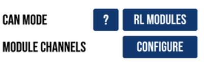 CAN Mode - RL Modules input in CAN Settings on VBOX Touch.