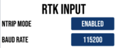 RTK Input option in the Serial Port Settings on VBOX Touch.  