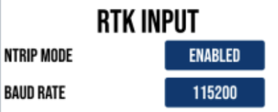 RTK Input option in the Serial Port Settings on VBOX Touch.  